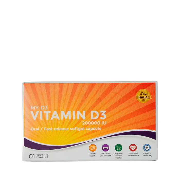 Gluvit-S MY-D3 – Vitamin D3 200,000 IU Softgel Capsule